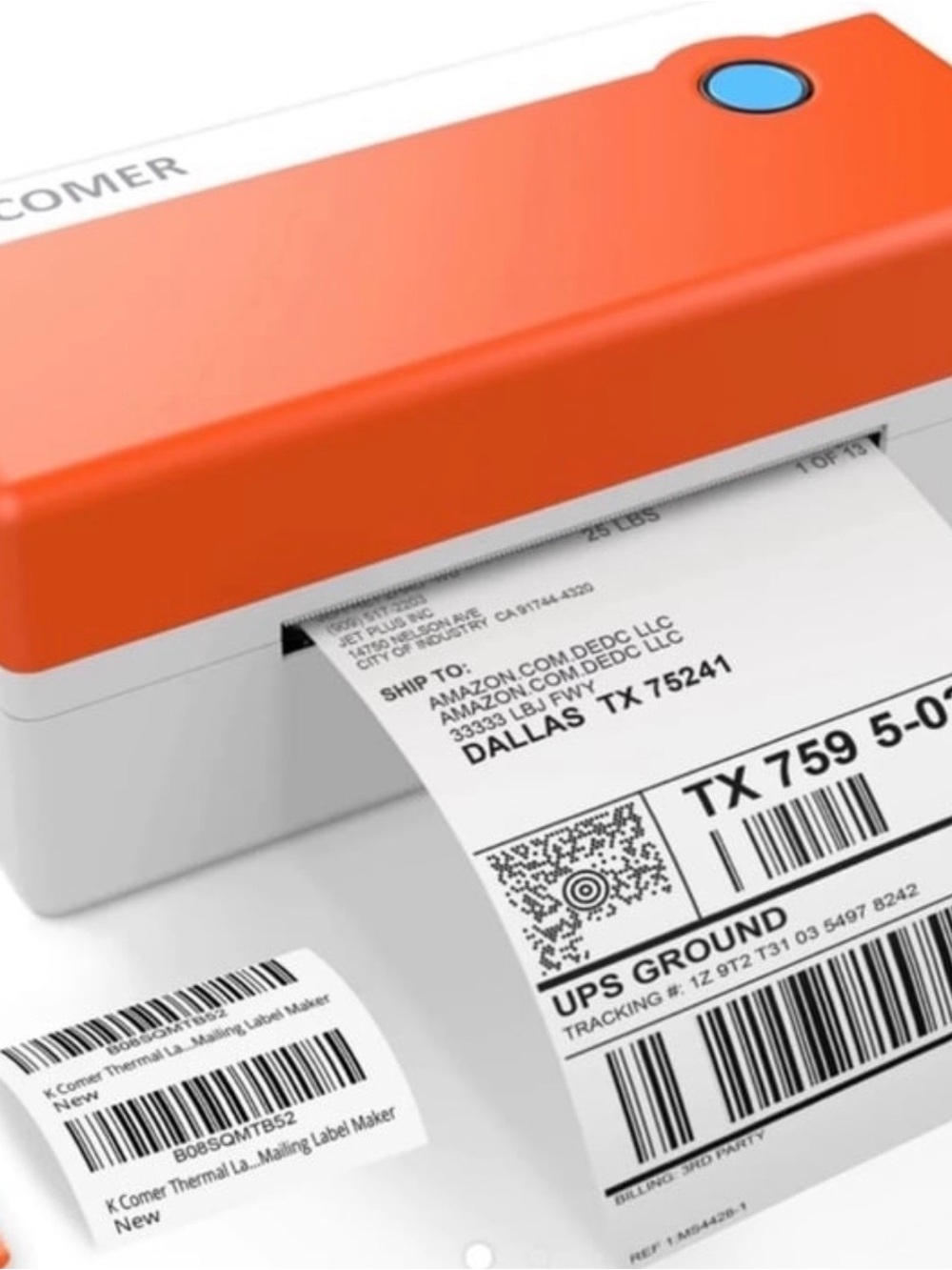 Amazon Orange and White Thermal Label Printer